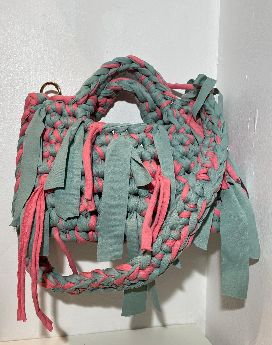 Borsa Rosa & verde chiaro