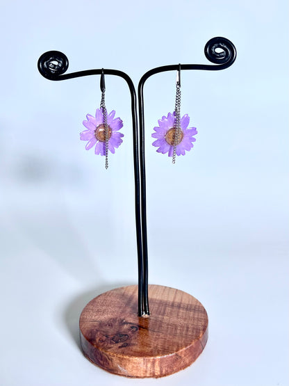 Orecchini con fiore vero