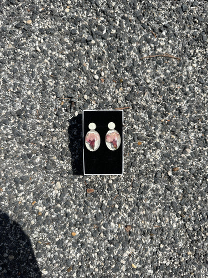 Orecchini con Fiore Naturale in Resina