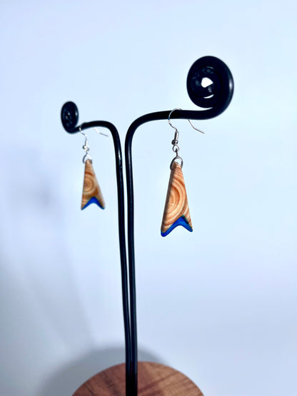 Orecchini in legno e resina