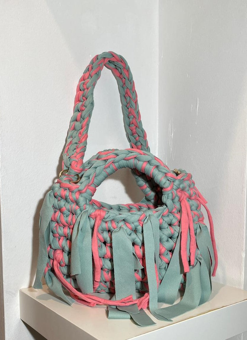 Borsa Rosa & verde chiaro