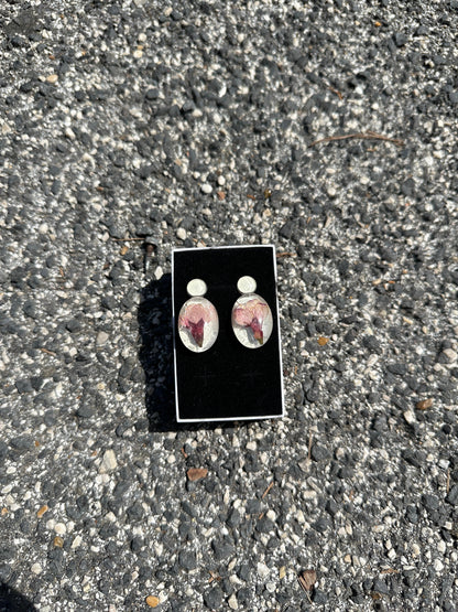 Orecchini con Fiore Naturale in Resina