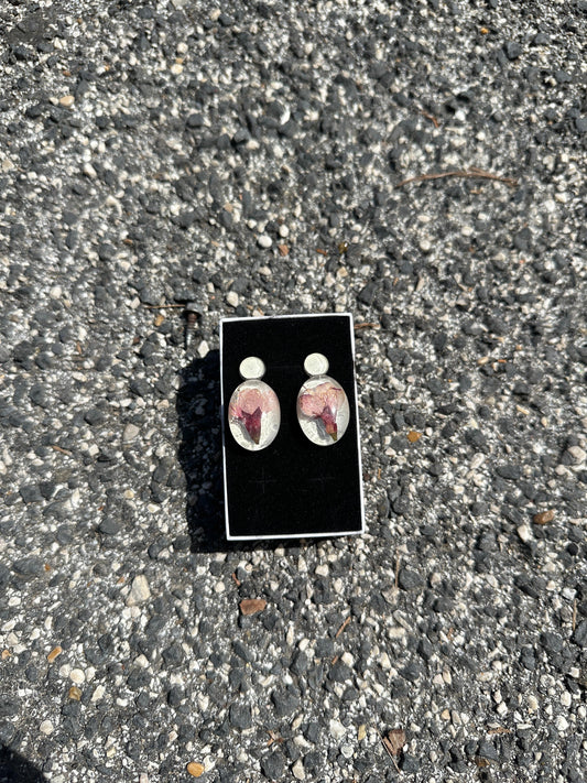 Orecchini con Fiore Naturale in Resina