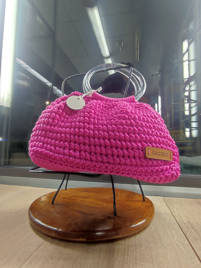 BORSA FUCSIA MANICI TRASPARENTI