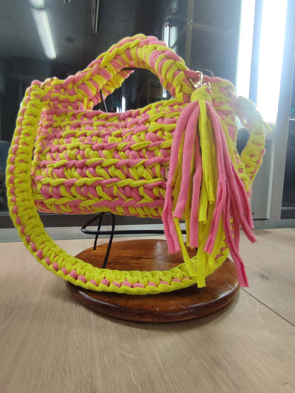 BORSA GIALLO ROSA