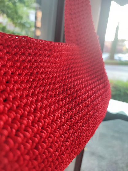 Borsetta a spalla  con anello, colore ROSSO